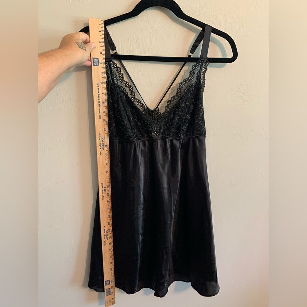 Flora Black Satin and Lace Babydoll size L - Picture 10 of 10